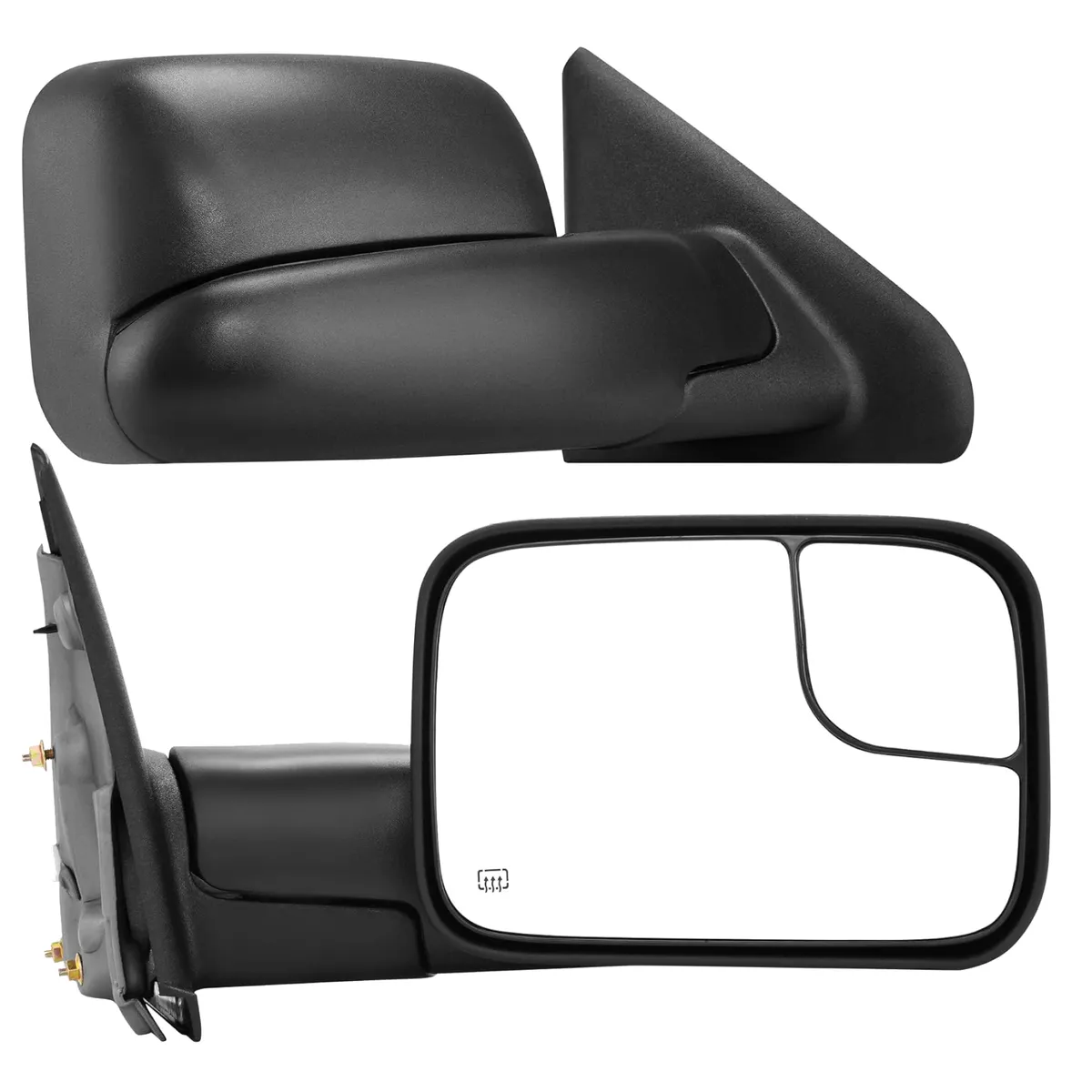 YITAMOTOR® Tow Mirrors 02-08 Dodge RAM 1500 03-09 Dodge RAM 2500 3500 Power Heated Dual Lenses Flip-Up Side Mirror