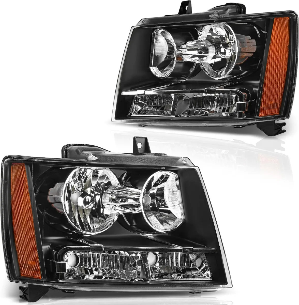 YITAMOTOR® Headlights Assembly Compatible with 2007-2014 Chevy Tahoe Chevrolet Suburban /2007-2013 Chevy Avalanche OE Halogen Model Replacement Headla