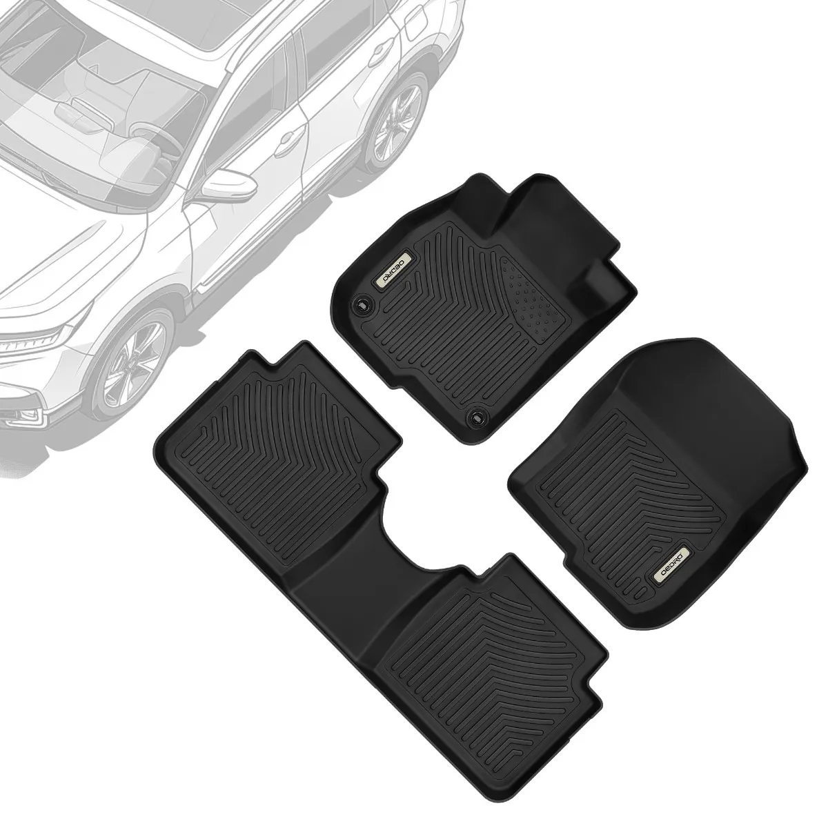 OEDRO Floor Mats for 2017-2022 Honda CRV CR-V, TPE All-Weather Guard Full Set Floor Liners