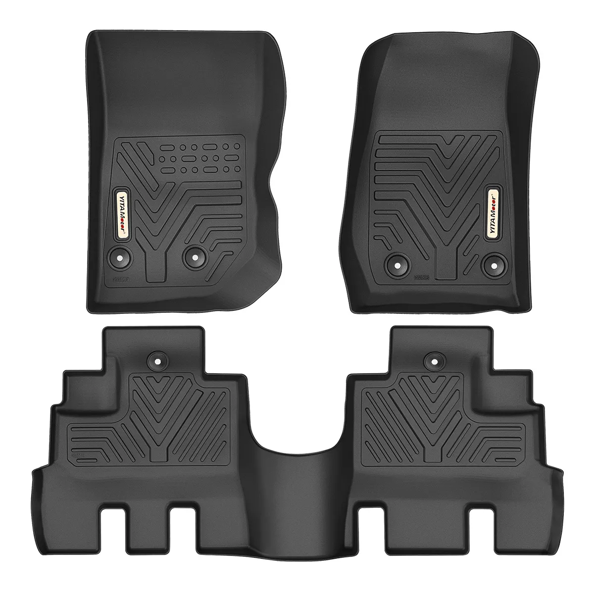 YITAMOTOR® Floor Mats Floor Liners For Jeep Wrangler JK Unlimited 2014-2018, 1st & 2nd Row All Weather Protection