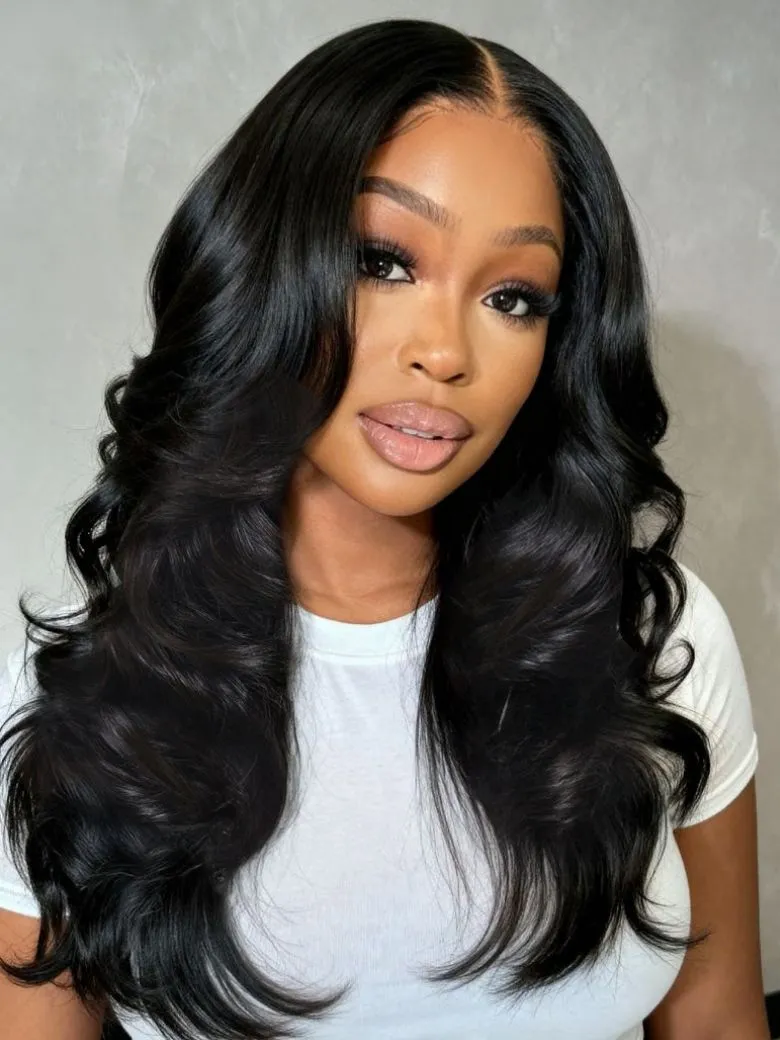 180% Density 7x5 Bye-Bye Knots™ Butterfly Cut Body Curls Lace Wig with Feathered Layers with Invisi Drawstring