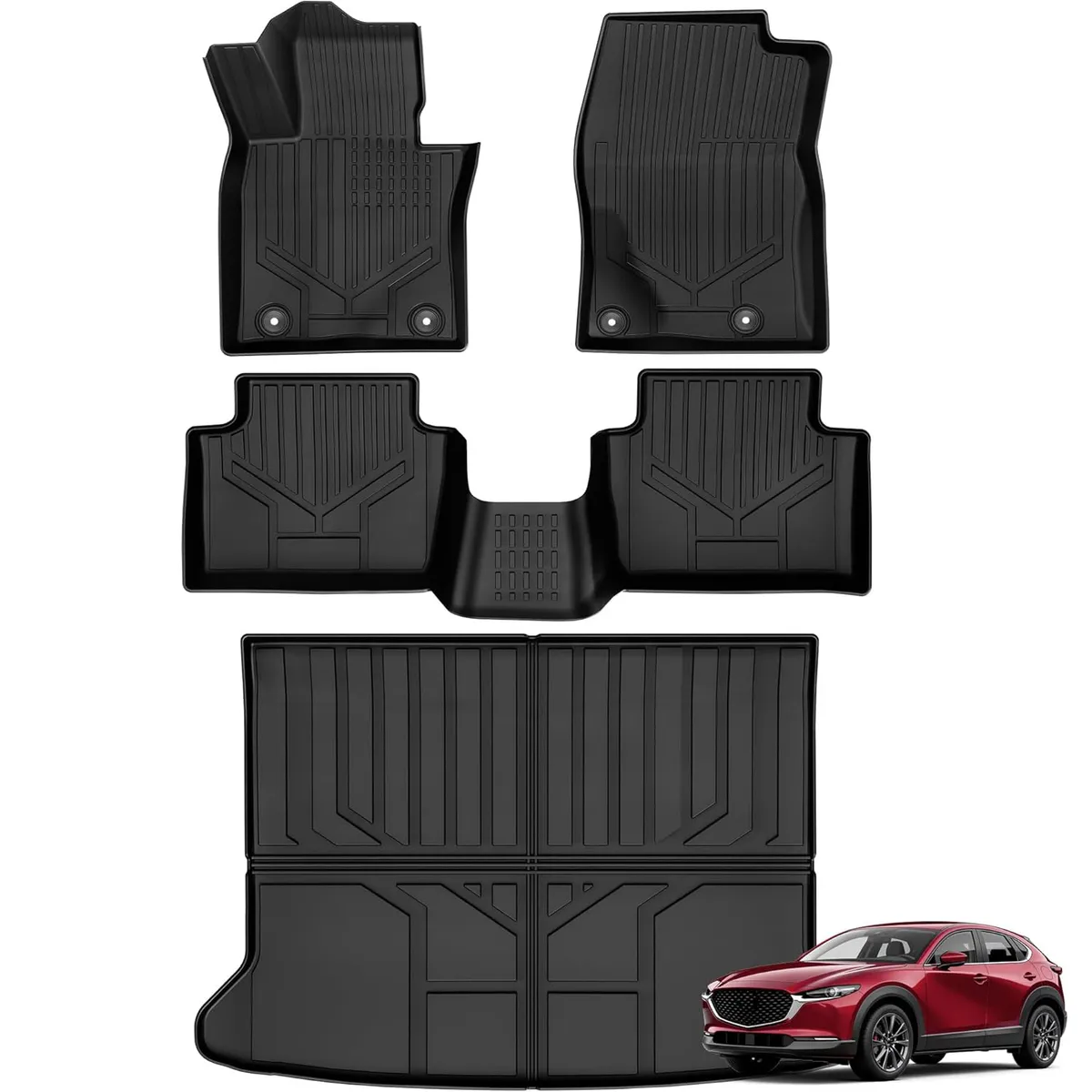 YITAMOTOR All-Weather Floor Mats & Cargo Liner Set for 2020-2026 Mazda CX-30 | Full 2-Row Coverage