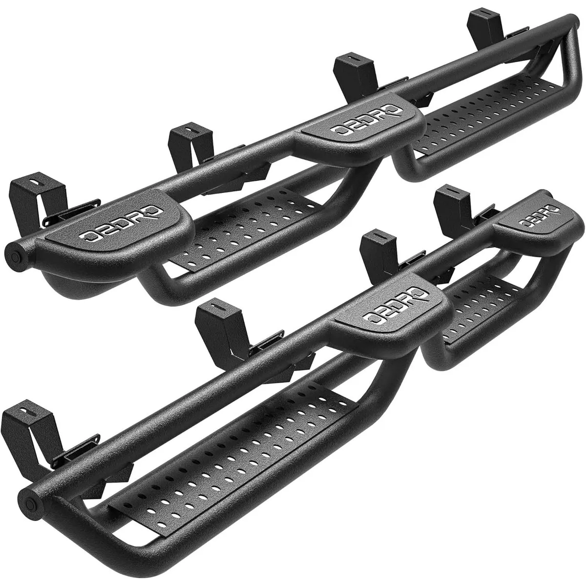 OEDRO® Running Boards 2-Stairs for 2020-2026 Jeep Gladiator JT 4 Door, Bolt-on Side Steps Steel Nerf Bars with Two Stairs Design All-Steel Build