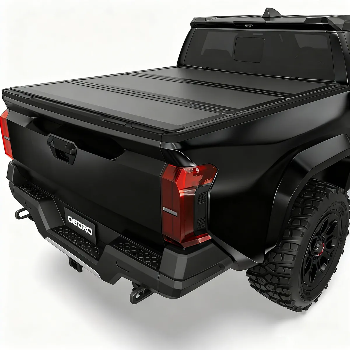 OEDRO Low-Profile Hard Tri-Fold Tonneau Cover Compatible with Toyota Tacoma 2024-2026 (Excl. Trail Edition) 6ft Bed with Tacoma Bed Rail, One-Handed Q