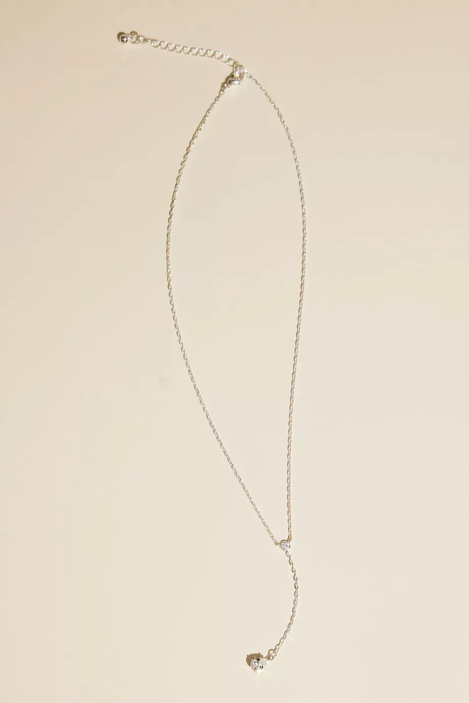 DB Studio Cubic Zirconia Y-Drop Necklace in Silver David's Bridal