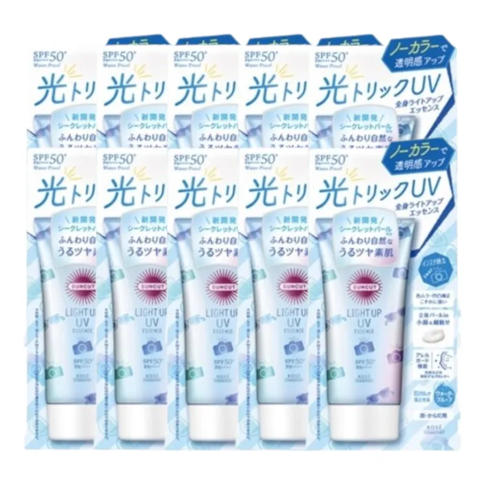 Kose - Suncut Light Up UV Essence SPF50+ PA++++ - 80g (10ea) Set