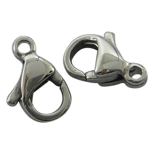 PandaHall 316 Surgical Stainless Steel Lobster Claw Clasps, Stainless Steel Color, 9x6x3mm, Hole: 1mm 316 Surgical Stainless Steel Others