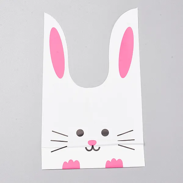 PandaHall Plastic Bags, Cat, Hot Pink, 22x13cm, about 49~50pcs/bag Plastic Other Animal Pink