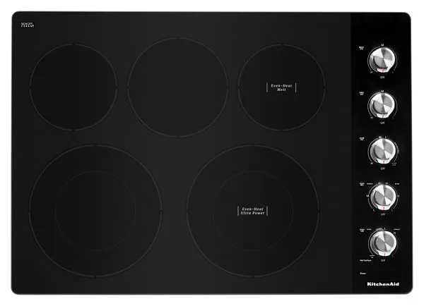 KitchenAid 30" Electric Cooktop w/ 5 Elements & Knob Controls in Steel KCES550HSS