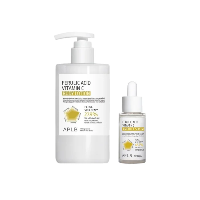 APLB - Ferulic Acid Vitamin C Body Lotion - 300ml (1ea) & Ferulic Acid Vitamin C Ampoule Serum - 40ml (1ea) Set