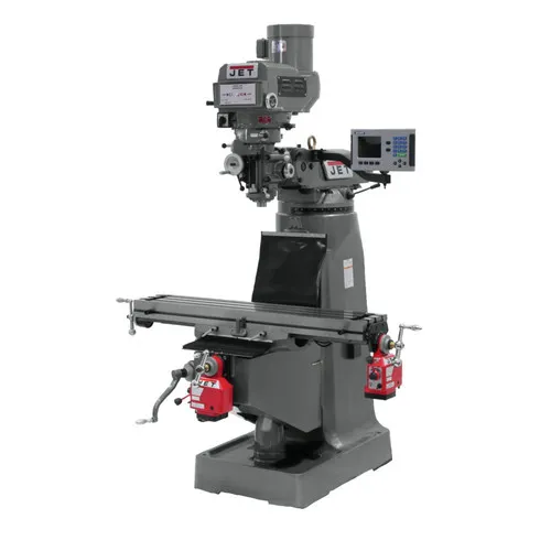 JET JTM-4VS Mill with 3-Axis ACU-RITE 203 DRO (Quill), X, and Y-Axis Powerfeeds
