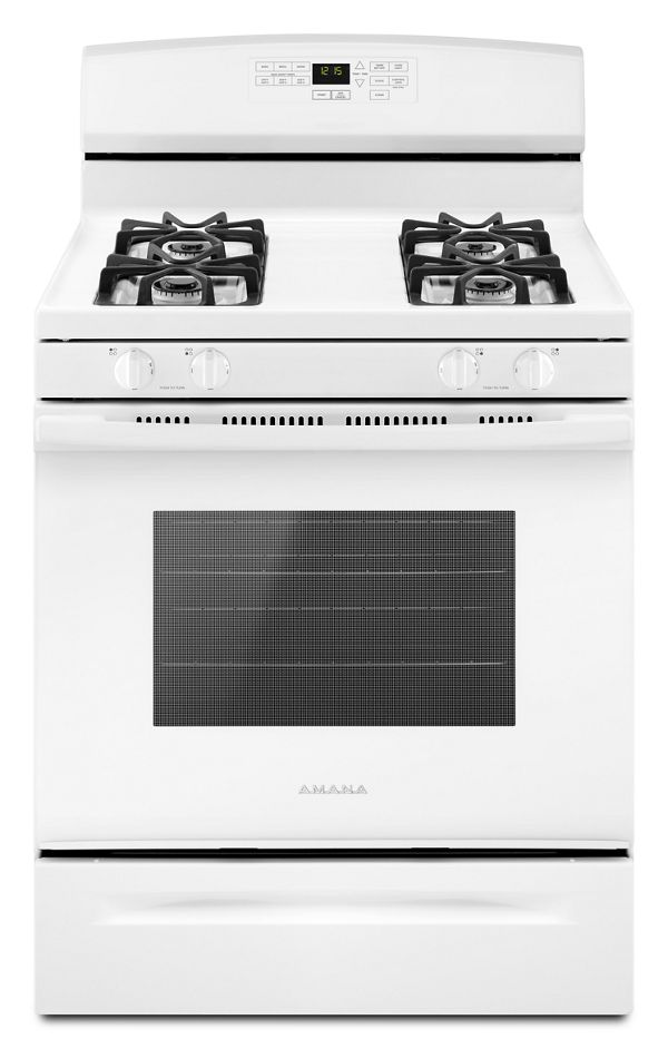 Whirlpool Amana 30 in. Gas Range with Self-Clean Option in White 5.0 Cu. Ft.