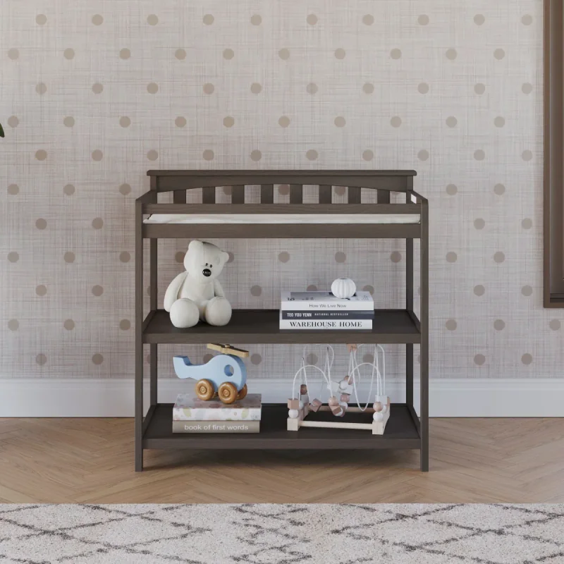 Flat Top Baby Changing Table, Dapper Gray