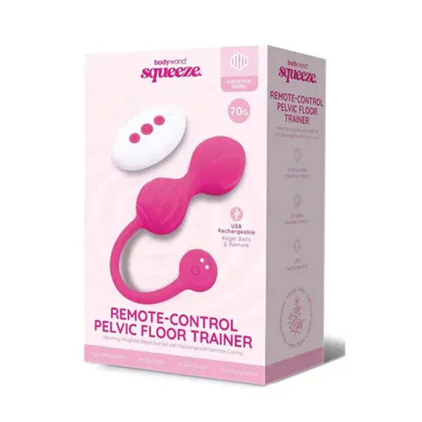 Bodywand Squeeze Pelvic Floor Trainer Kegel Balls With Remote Pink