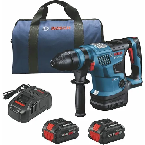 Factory Reconditioned Bosch 18V Brushless Lithium-Ion 1-1/4 in. Cordless PROFACTOR SDS-Plus Bulldog Rotary Hammer Kit with 2 Batteries (8 Ah) - GBH18V-34CQB24-RT