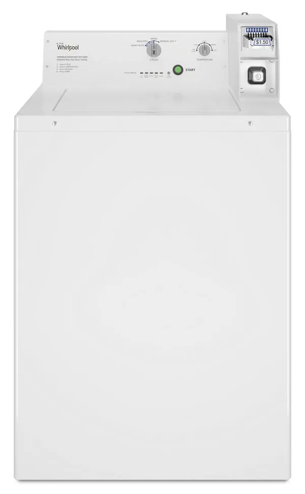 Whirlpool Commercial Top-Load Washer, Coin Equipped in White