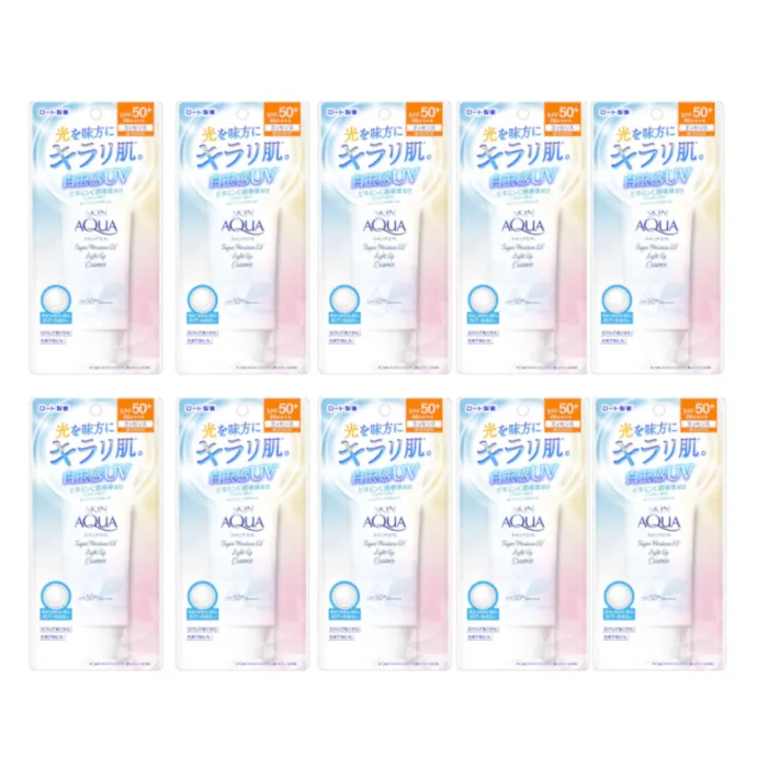 Rohto Mentholatum Skin Aqua Super Moisture UV Light Up Essence SPF50+ PA++++ 70g (10ea) Set