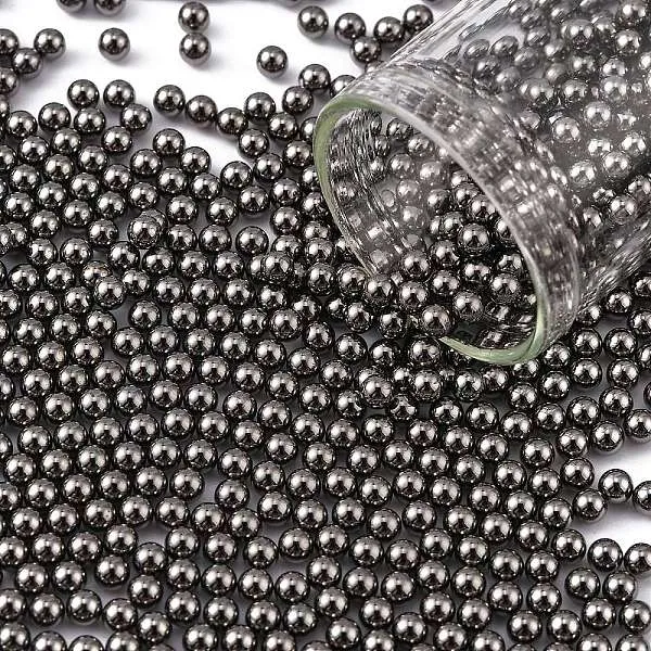 PandaHall Stainless Steel Micro Beads, Tiny Caviar Nail Beads, Nail Art Decoration Accessories, Round, Gunmetal, 3mm, about 1980pcs/220g...
