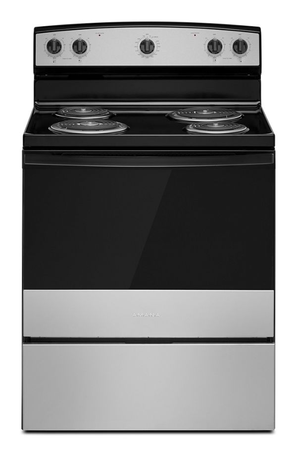 Amana 30" Electric Range with Easy-Clean Glass Door in Stainless Steel