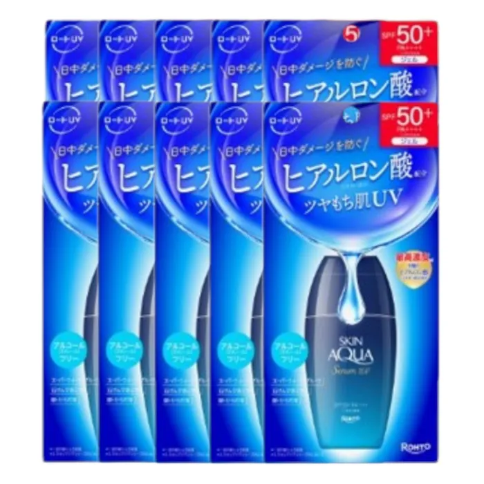 Rohto Mentholatum - Skin Aqua Hyaluronic Serum UV SPF50+ PA++++ - 70g - White (10ea) Set