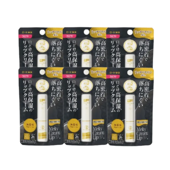 Rohto Mentholatum - Premium Melty Cream Lip Balm SPF 26 PA+++ - 2.4g - Fragrance Free (6ea) Set
