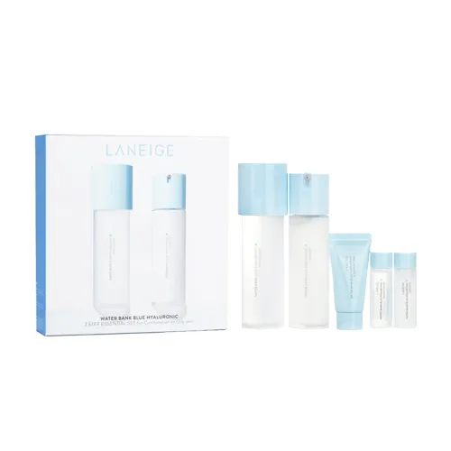 LANEIGE - Water Bank Blue Hyaluronic 2 Step Essential Set (For Oily Skin) - 5 Items