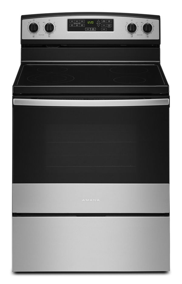 Amana 30" Electric Range with Extra-Large Oven Window in Stainless Steel