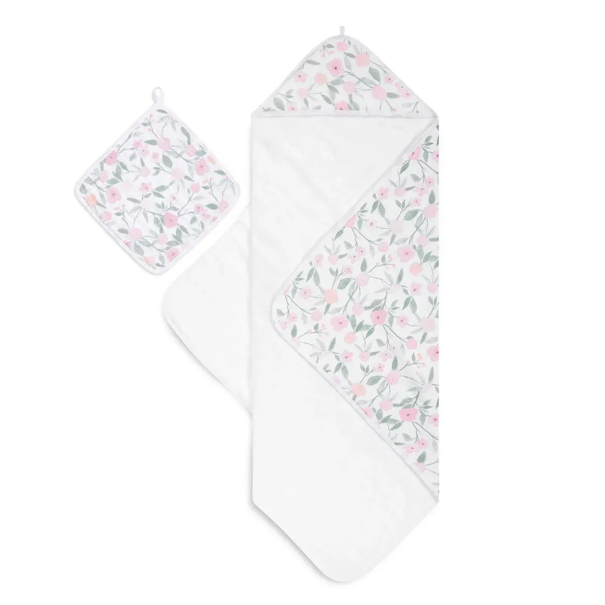 boutique 100% cotton oversized muslin backed towel + washcloth set