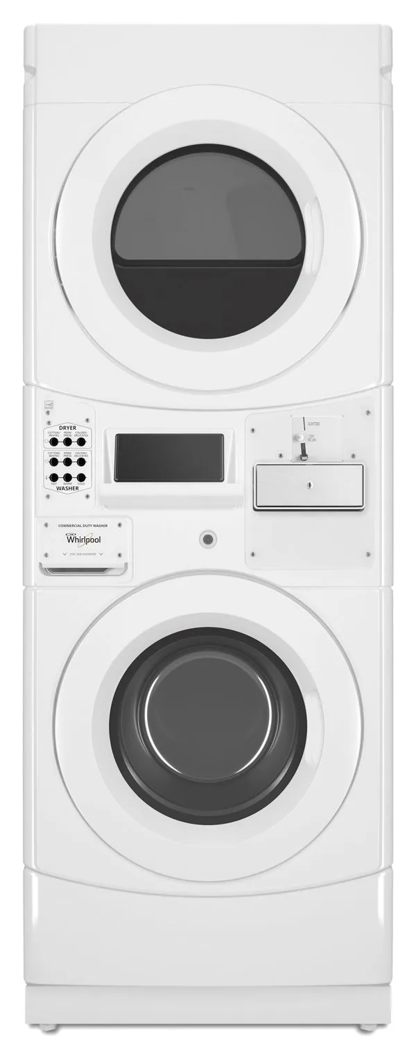 Whirlpool Commercial Electric Stack Washer/Dryer, Coin Equipped in White