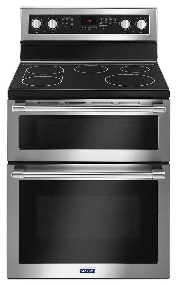 Maytag 30 In. Wide Double Oven Electric Range W/ True Convection, 6.7 Cu. Ft. In Fingerprint Resistant Stainless Steel