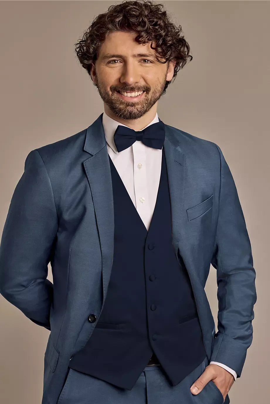 DB Studio Mens Vest in Marine Size: Large David's Bridal