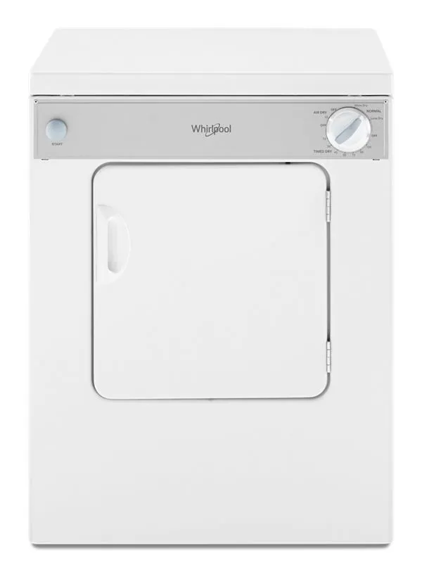 Whirlpool Compact Front Load Dryer with Flexible Installation in White-on-White 3.4 cu. ft.