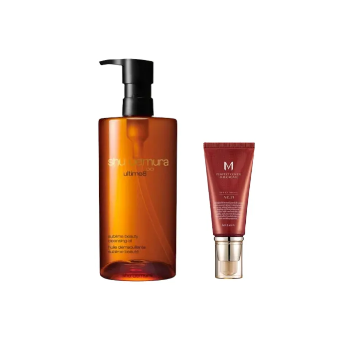 Missha X Shu Uemura M Perfect Cover BB Cream #21 Light Beige X Shu Uemura - Ultime8 Sublime Beauty Cleansing Oil 450ml