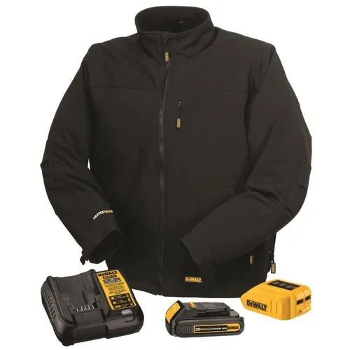 Dewalt 20V MAX Lithium-Ion Soft Shell Heated Work Jacket Kit - Small, Black (2 Ah) - DCHJ060ABD1-S