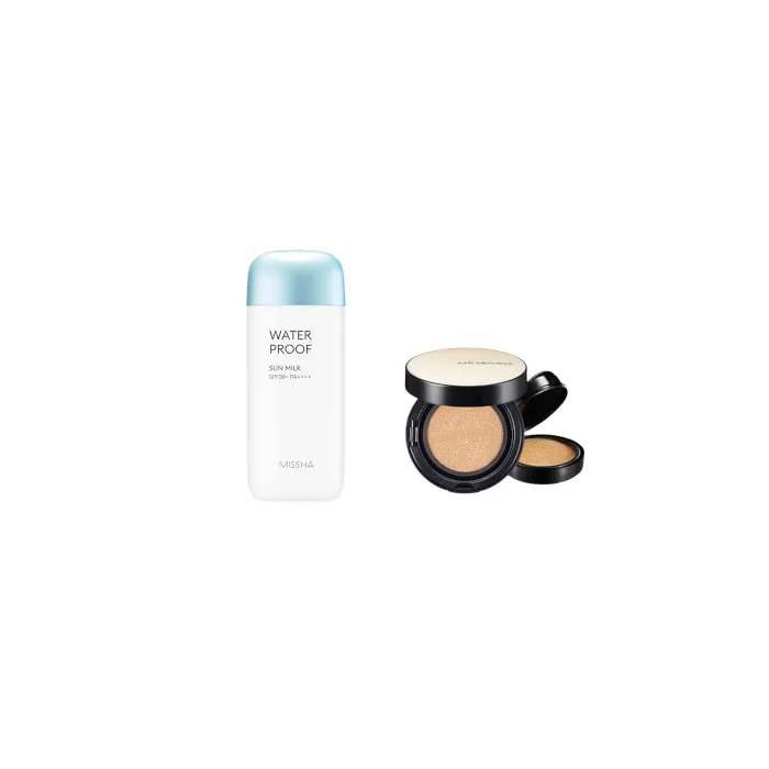 MISSHA - All-Around Safe Block Waterproof Sun Milk SPF 50+/PA++++ - 70ml X Jung Saem Mool - Essential Skin Nuder Long Wear...