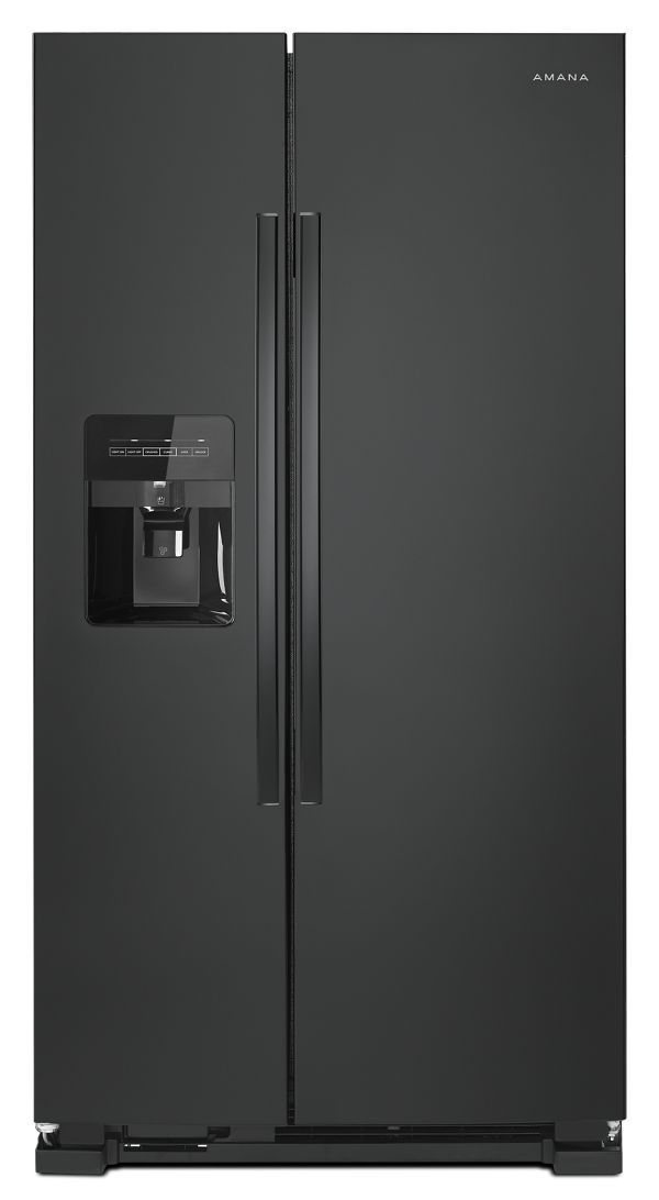 Whirlpool Amana 36 in. Side-by-Side Refrigerator with Dual Pad External Ice and Water Dispenser in Black 25 cu. ft. ASI2575GRB