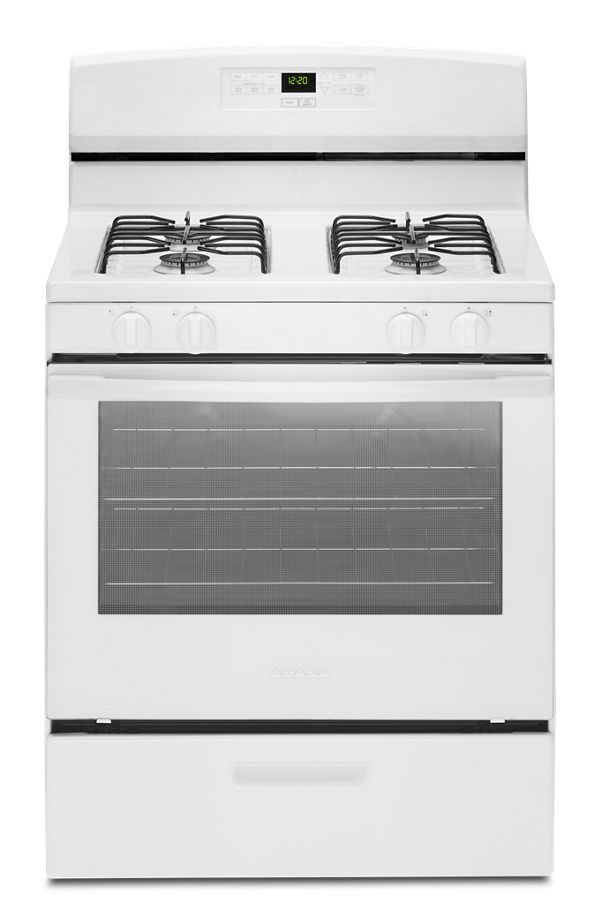 Amana 30" Gas Range with Bake Assist Temps in White