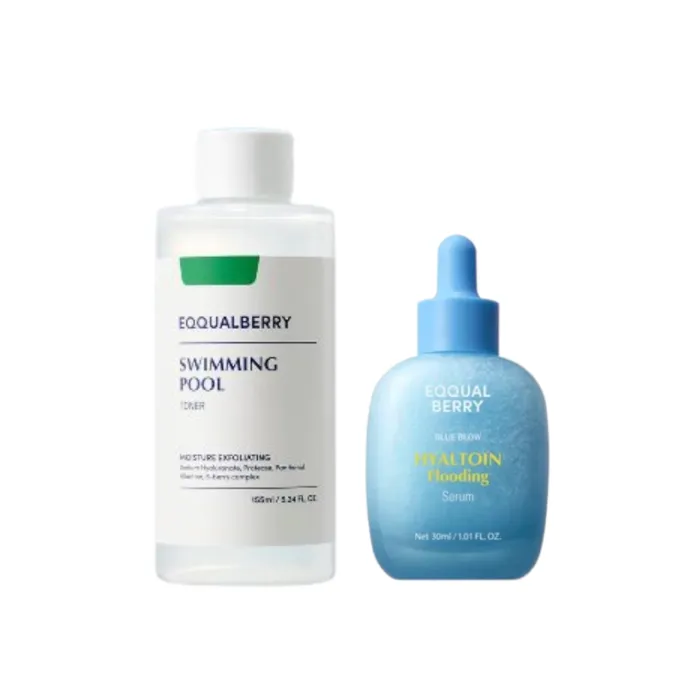 EQQUALBERRY - Swimming Pool Daily Facial Toner - 155ml (1ea) + Hyaltoin Flooding Serum - 30ml (1ea) Set
