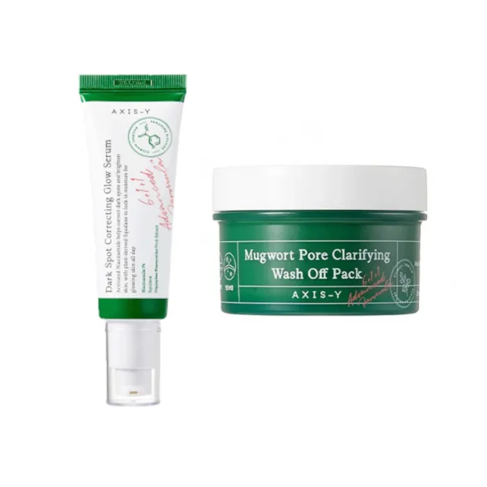 AXIS-Y Dark Spot Correcting Glow Serum X Mugwort Pore Clarifying Wash Off Pack