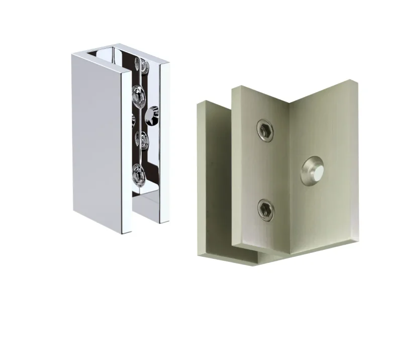 Glass to wall/floor Shower Screen F bracket in Gunmetal