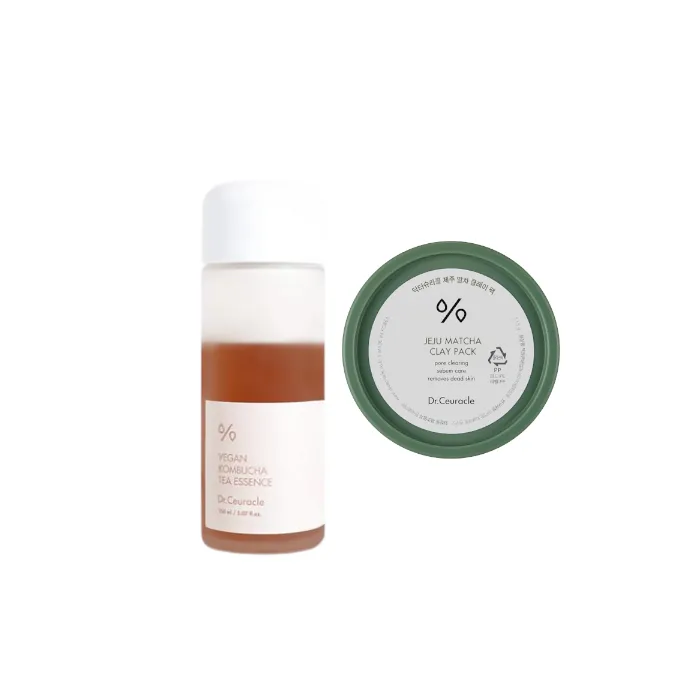 Dr. Ceuracle - Vegan Kombucha Tea Essence - 150ml + Matcha Clay Pack - 115g Set