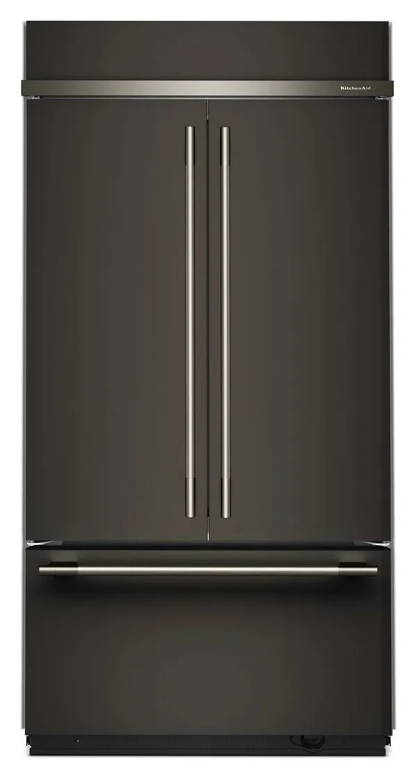 KitchenAid 24.2 Cu. Ft. 42" Built-In French Door Bottom Mount Refrigerator w/ Platinum Interior in Black Ore KBFN542SBE