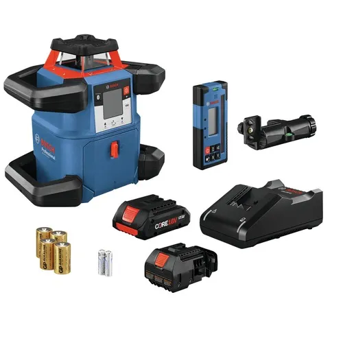 Factory Reconditioned Bosch 18V Lithium-Ion Cordless REVOLVE4000 Self-Leveling Horizontal Rotary Laser Kit (4 Ah) - GRL4000-80CH-RT