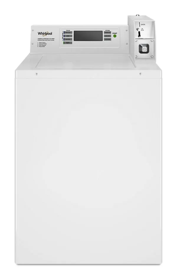 Whirlpool Commercial Top-Load Washer with Factory-Installed Coin Drop and Coin Box in White 3.3 cu. ft.