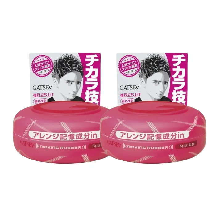 Mandom - Gatsby Moving Rubber - 80g - Spiky Edge Pink - 2pcs