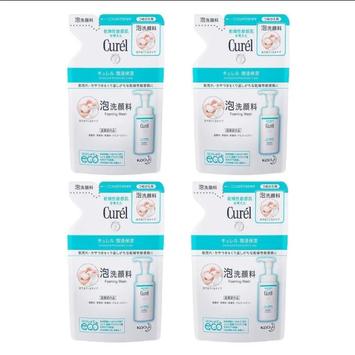 Kao - Curel Intensive Moisture Care Foaming Wash - Refill 130ml 4pcs Set