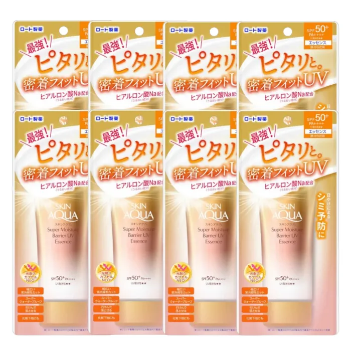 Rohto Mentholatum - Skin Aqua Super Moisture Barrier UV Essence SPF50+ PA++++ - 70g (8ea) Set