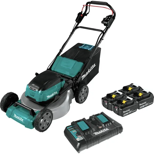 Makita 18V X2 (36V) LXT Brushless Lithium-Ion 18 in. Cordless Self-Propelled Commercial Lawn Mower Kit with 4 Batteries (5 Ah) - XML06PT1