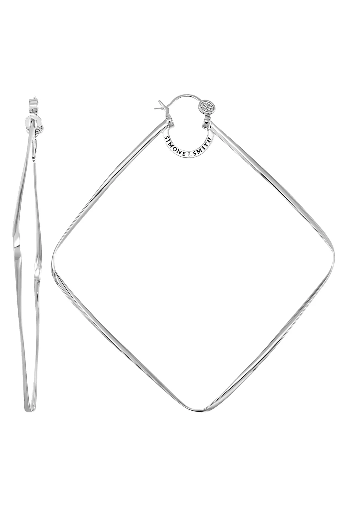 Simone I. Smith Square Biz Hoops - Extra Large