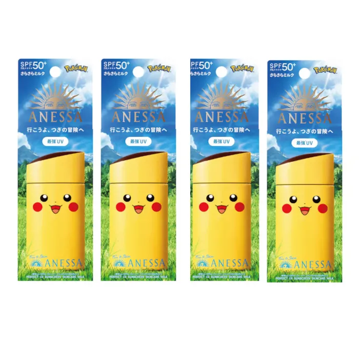 Shiseido Anessa Perfect UV Sunscreen Skincare Milk SPF 50+ PA++++ - 60ml - Pikachu (4ea) Set